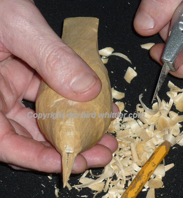 The Bird Whittled Showing Front View. The Bird Whittled Showing Front View